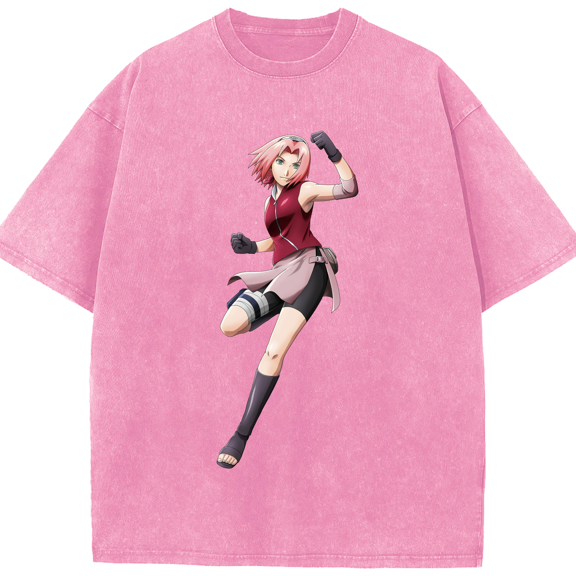 （画像用） NARUTO -ナルト- 春野サクラ Haruno Sakura 綿100% ヴィンテージ風 半袖Tシャツ（フロントプリント）